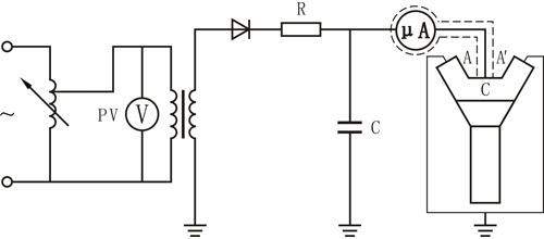 測(cè)量泄漏電流接線原理圖